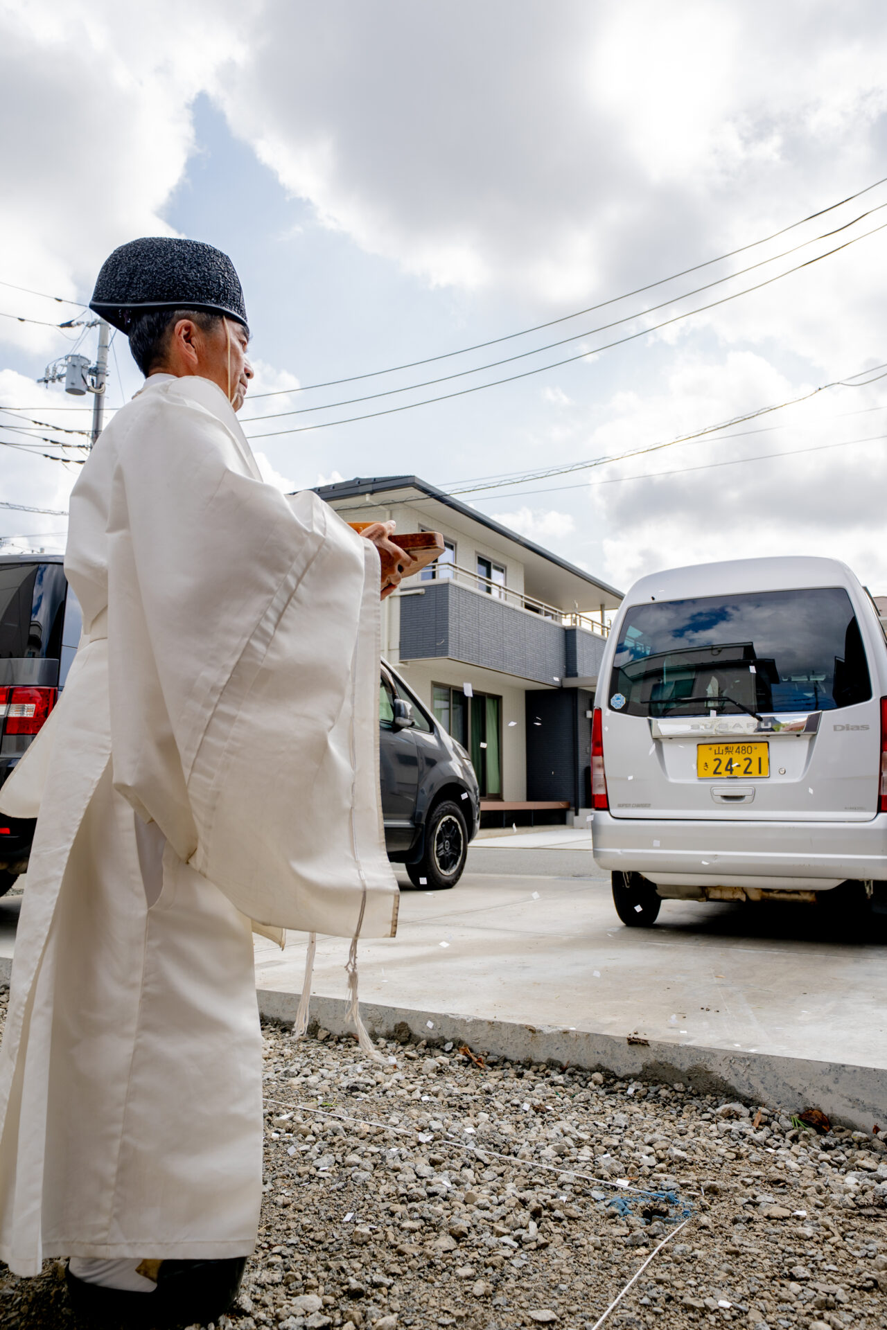 甲府市蓬沢町の美容室新築工事の地鎮祭。